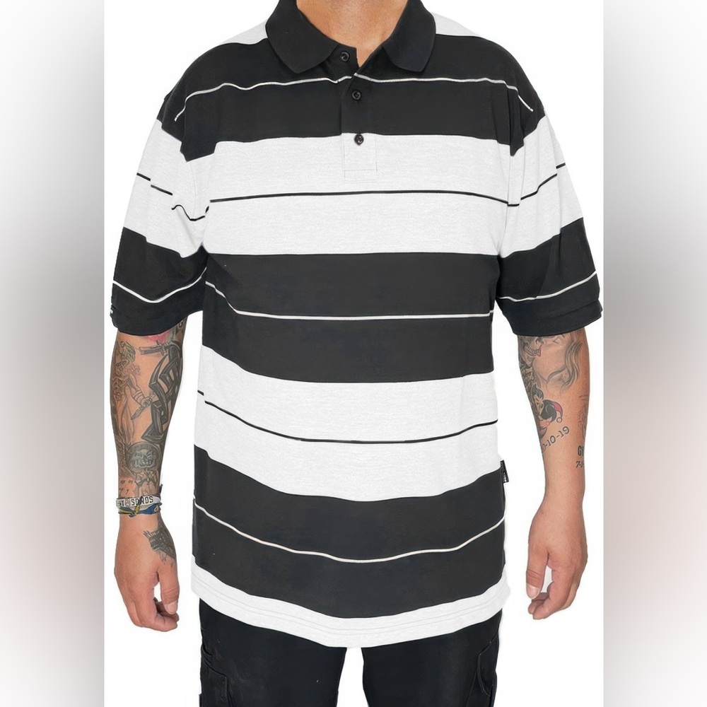 Old school striped pique polo shirt men’s top seller